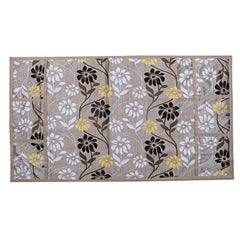 Kuber Industries Flower Design Combo PVC 3 Pieces Fridge Mats, 2 Piece Handle Cover and 1 Piece Fridge Top Cover(Gold),Standard,CTKTC024429