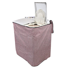 Kuber Industries Checkered PVC Top Load Semi Automatic Washing Machine Cover - Maroon