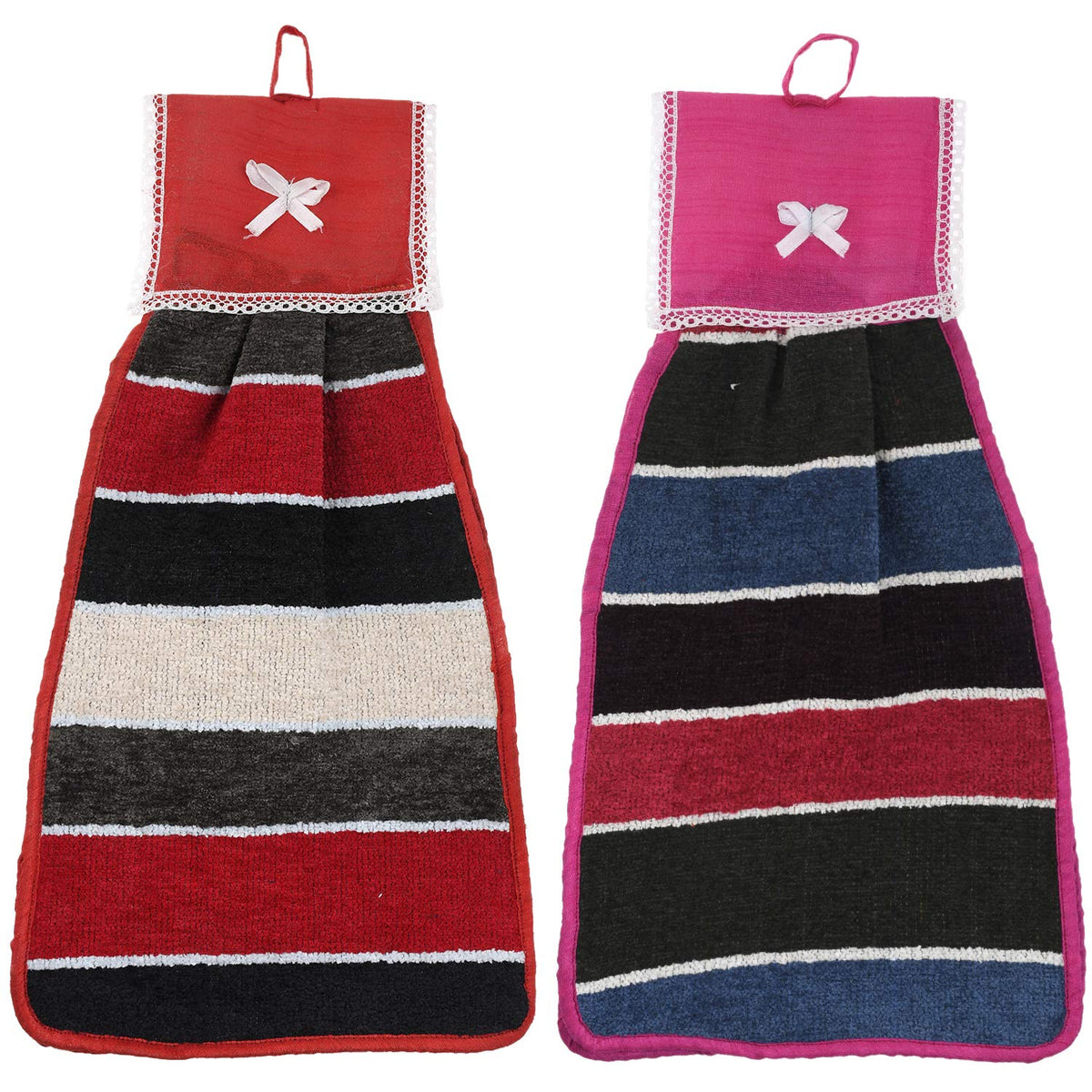 Kuber Industries Hanging Cotton 2 Pieces Cotton Washbasin Napkin/Hand Towel for Kitchen and Bathroom (Multi) - CTKTC45545