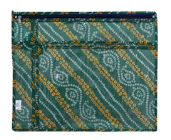 Heart Home Bandhani Print PVC Foldable Single Saree Cover|Clothes Storage For Saree, Lehenga, Suit With Transparent Pack of 12 (Green)
