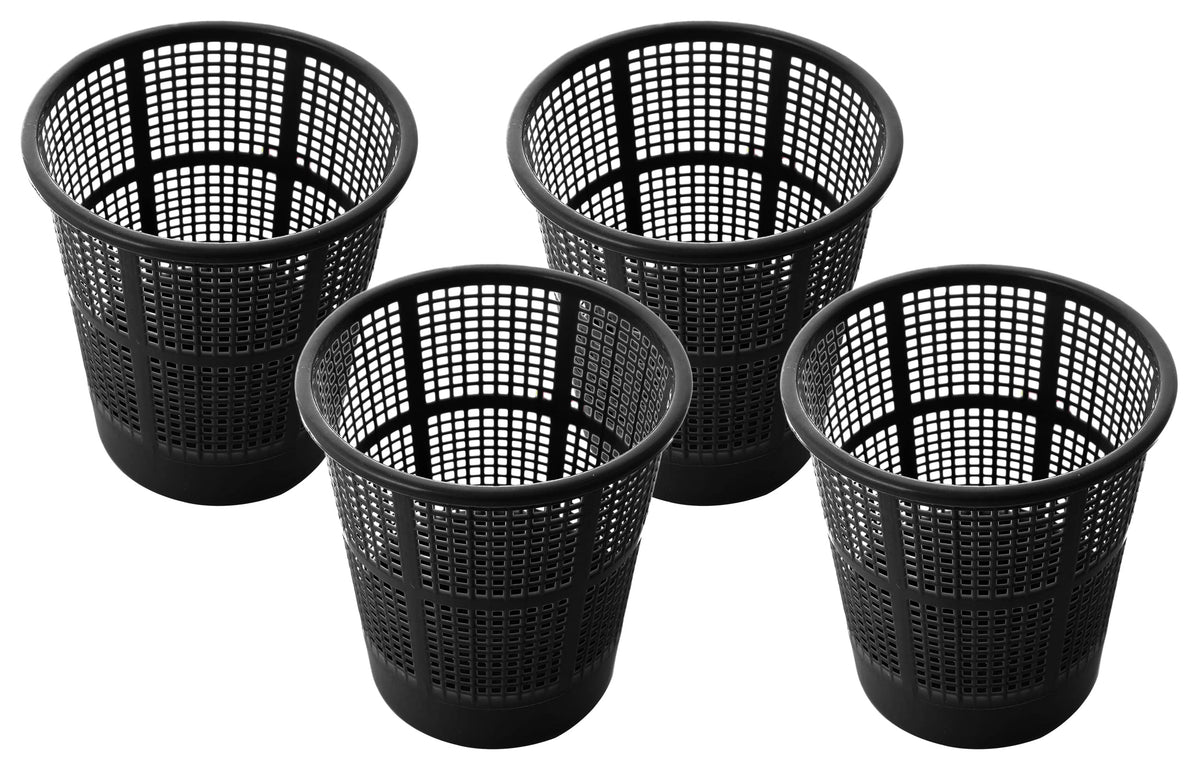 Kuber Industries Mesh Design Plastic Dustbin, Garbage Bin For Home, Kitchen, Office, 5Ltr.- Pack of 4 (Black)-47KM0779