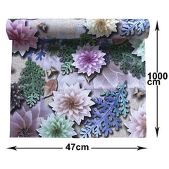 Heart Home Flower Design PVC Wardrobe Kitchen Drawer Cupboard Cabinet Shelf Mat, Shelf Liner 10 Mtr (Cream) - (CTHH07020)