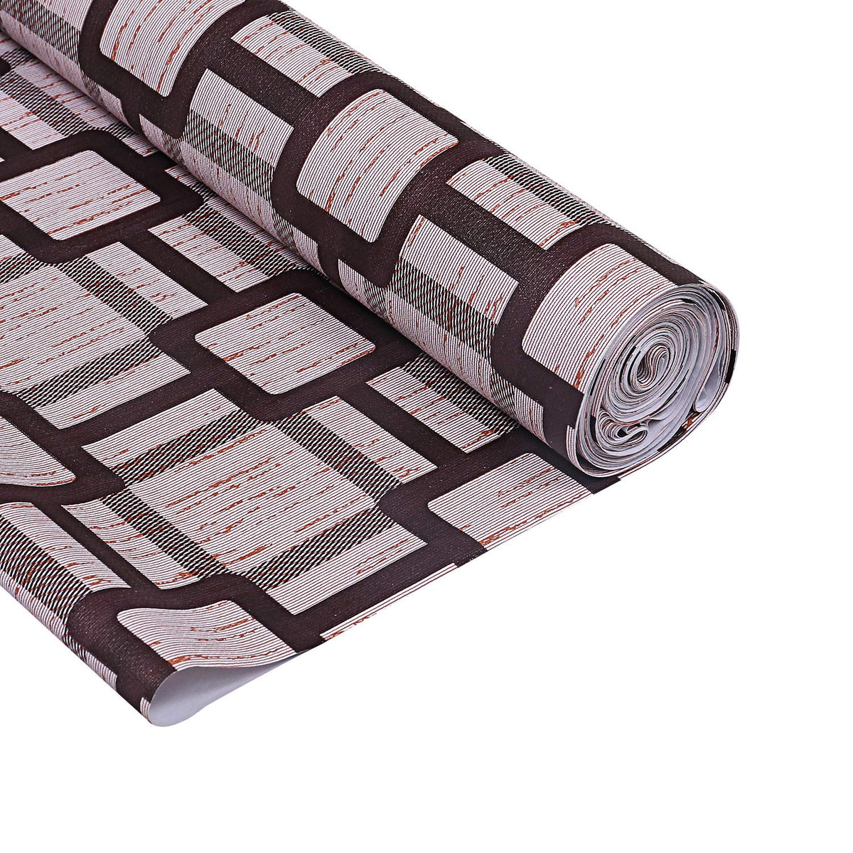Kuber Industries Kitchen Drawer/Cabinet Shelf Mat|3D Checks Design with PVC Material|Adjustable Size 10 Mtr Roll (Brown)-CTKTC08895, Polyvinyl Chloride