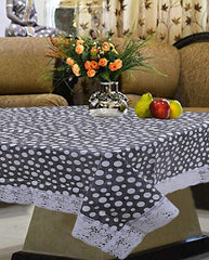 Kuber Industries Center Table Cover Transparent Printed 40*60 Inches (White)