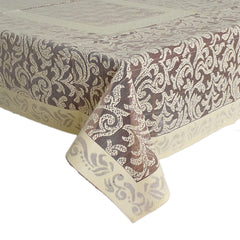 Kuber Industries Floral Printed Cotton 4 Seater Center Table Cover,40"x60" (Cream & Maroon)-44KM053