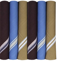 Kuber Industries 100% Cotton Premium Collection Handkerchiefs Hanky for Men, Set of 6 (Dark Color)