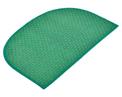 Heart Home D Shape Indoor Outdoor Anti-Slip Rubber Door Mat, 21"x14" (Green)-47HH01288