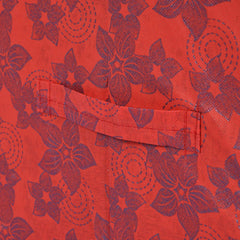 Heart Home Metallic Flower Printed Non-Woven Foldable Shirt Stacker Closet Organizer With Handles (Red)-HS43HEARTH26456