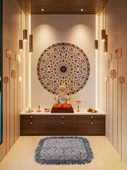 Heart Home Prayer Mat | Velvet Aasan Mat | Meditation Prayer Pooja Carpet Mat | Aasan Mat for Pooja | Self Pooja Prayer Mat | Traditional Aasan Prayer Mat | Pack of 3 | Gray