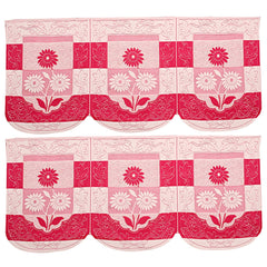 Kuber Industries Flower Cotton 6 Piece 5 Seater Sofa Cover Set (Pink) - CTKTC22266