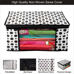 Kuber Industries Saree Covers With Zip|Saree Covers For Storage|Saree Packing Covers For Wedding|Pack of 8 (Black & White)