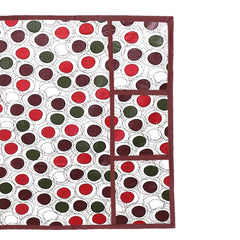 Kuber Industries Circle Design 3 Pieces PVC Fridge Mats and 1 Piece Fridge Top Cover (Maroon & Cream) CTKTC33672