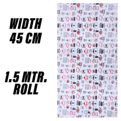 Heart Home Shelf Liner | EVA Kitchen Cabinet Shelf Mat | Anti-Slip Bathroom Mat | Fridge Mat | Red Coffee house Wardrobe Mat | 1.5 Meter | Pack of 2 | White