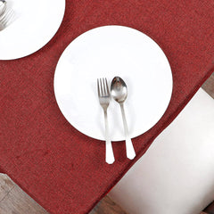 Heart Home Heat Resistant, Antislip Jute Dining Table Cover for Home Decor, 60"x90" (Red)