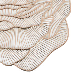 Heart Home Rose Design Non-Slip Heat Insulation Decorative Table Placemats, Set of 6 (Gold)-50HH01304