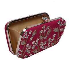 Kuber Industries Velvet 1 Piece Women’s Clutch Purse (Pink) -CTKTC7203