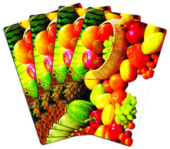 Kuber Industries Fruits Design 4 Pieces PVC Refrigerator/Fridge Multipurpose Drawer Mat Set (Red & White) CTKTC33646