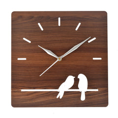 Kuber Industries Designer Square Shaped Wooden Wall Clock (Brown)-HS43KUBMART26736