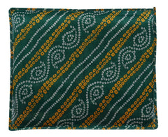 Heart Home Bandhani Print PVC Foldable Single Saree Cover|Clothes Storage For Saree, Lehenga, Suit With Transparent Pack of 6 (Yellow & Green)