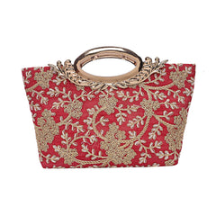 Kuber Industries Silk Clutch Ladies Handbag (Maroon) -CTKTC8792