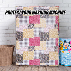 Heart Home Washing Machine Cover | Black Small Flower Print Washing Machine Cover | PVC Front Load Washing Machine Cover | Multi