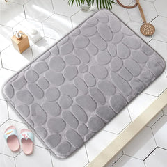 Heart Home Bath Mat | Bathroom Mat | Mat for Bathroom | Shower Bath Tub Mat | Living Room Mat | Foot Massager Mat | Square Shape Floor Mat | SZ-01B | Gray