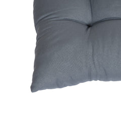 Heart Home Microfiber Square Chair Pad/Cushion for Office|Home or Car Sitting with Ties (Grey)