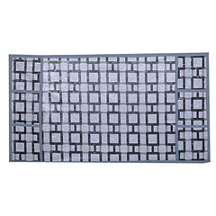 Kuber Industries Checked Design Combo PVC 3 Pieces Fridge Mats, 2 Piece Handle Cover and 1 Piece Fridge Top Cover(Grey)