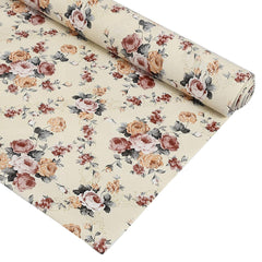 Kuber Industries Floral Checkered Design PVC Wardrobe Kitchen Drawer Shelf Mat 10 Mtr Roll (Brown) -CTKTC014487