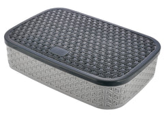 Kuber Industries BPA Free Plastic Food Grade, Odourless, Microwave/Refrigerator Safe Masala Box, Masala Dabba, Spice Container with 6 Containers & 2 Spoons (Grey)