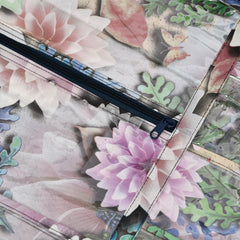 Heart Home Document Holder | PVC Sun Flower Design Document Organizer | Double Sided Document Holder for Home | 7 Small Pocket with 3 Zipper | Brown