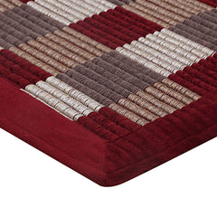 Kuber Industries Checkered Modern Door Mat (Red, Maroon, Polyester, Standard)