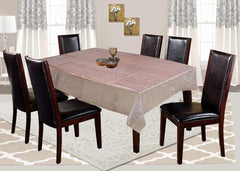 Kuber Industries Embossed Floral Design PVC 6 Seater Dining Table Cover (CTKTC29982, Transparent, Standard)