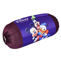 Kuber Industries Disney Team Mickey Print Silk Special Long Crush Bolster Cover- Set of 2, Royal Blue-KUBMART0140
