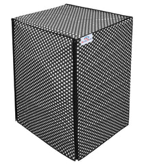 Heart Home Multiuses Dot Printed PVC Front Load Washing Machine Cover/Protector (Black)
