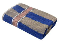 Kuber Industries Cotton 4 Pieces Bath Towel Super Soft, Fluffy, and Absorbent, Perfect for Daily Use 100% Cotton Towels, 500 GSM (Blue & Brown)-KUBMART16061