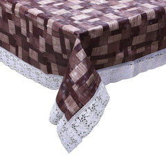Heart Home Dining Table Cover Tablecloth Waterproof Protector 6 Seater with Fork Printed, 60 X 90 Inches Rectangle (Brown), Standard (HS_36_HEARTH019097)