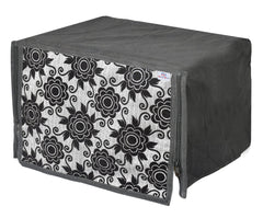 Heart Home Velvet Flower Printed Microwave Oven Cover,30 LTR. (Black)-HS43HEARTH26071