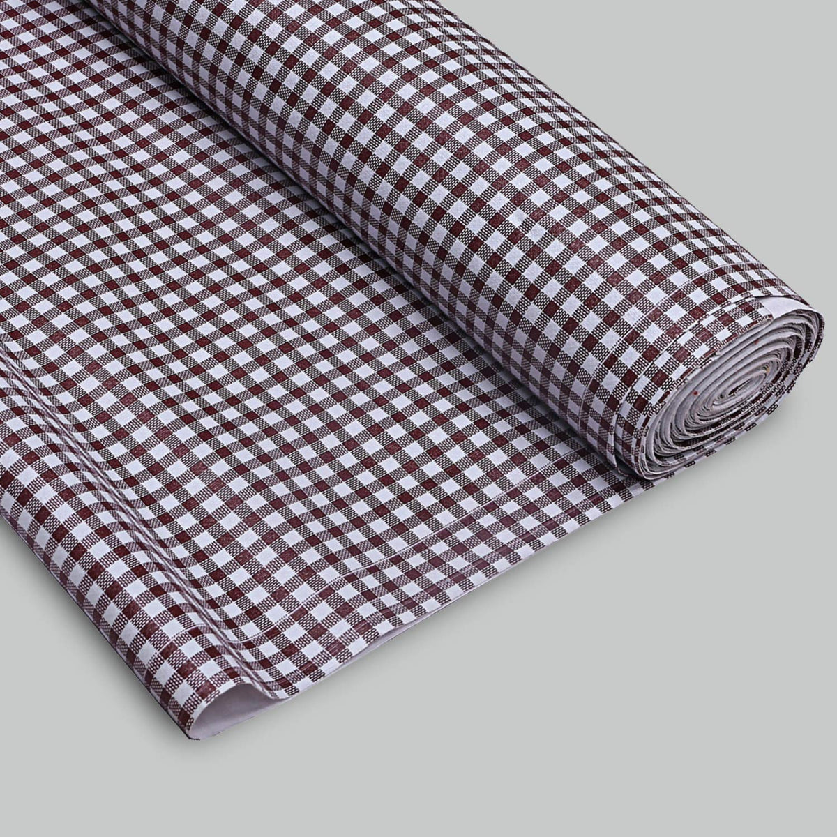 Kuber Industries Checkered Design PVC Wardrobe Kitchen Drawer Cupboard Cabinet Shelf Mat, Shelf Liner 10 Mtr (Maroon) (KUBMART03007)