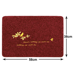 Heart Home Microfiber Door Mat for Porch/Kitchen/Bathroom/Laundry Room,Pack of 2 (Maroon) 54HH3977.