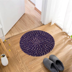 Kuber Industries Door Mat | Round Shape Feather Door Mat | Cotton Reversible Mat | Door Mat for Kitchen | Door Mat for Home | 16 Inch | Small | Pack of 2 | Multi