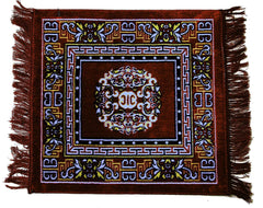Heart Home 4 Pieces Velvet Prayer Mat/Aasan/Pooja Mat/Meditation Mat/Multipurpose Velvet Rug Mat 2 Ft X 2 Ft (Brown) (CTHH05710)