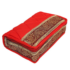 Kuber Industries Brocade Silk Jewellery Kit, Red