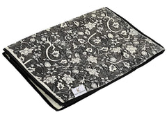 Kuber Industries Flower Design Non-woven Foldable Saree Cover/Clothes Storage Bag/Wardrobe Organizer With Transparent Window- Pack of 12 (Grey & Cream)-44KM0359