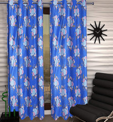 Kuber Industries 1 Piece Polyester 7 Feet Eyelet Door Curtain (Sky Blue) -CTKTC13014