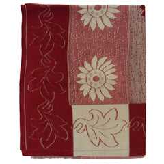 Kuber Industries Flower Printed Cotton 4 Seater Center Table Cover,40"x60" (Red & Cream)-44KM059