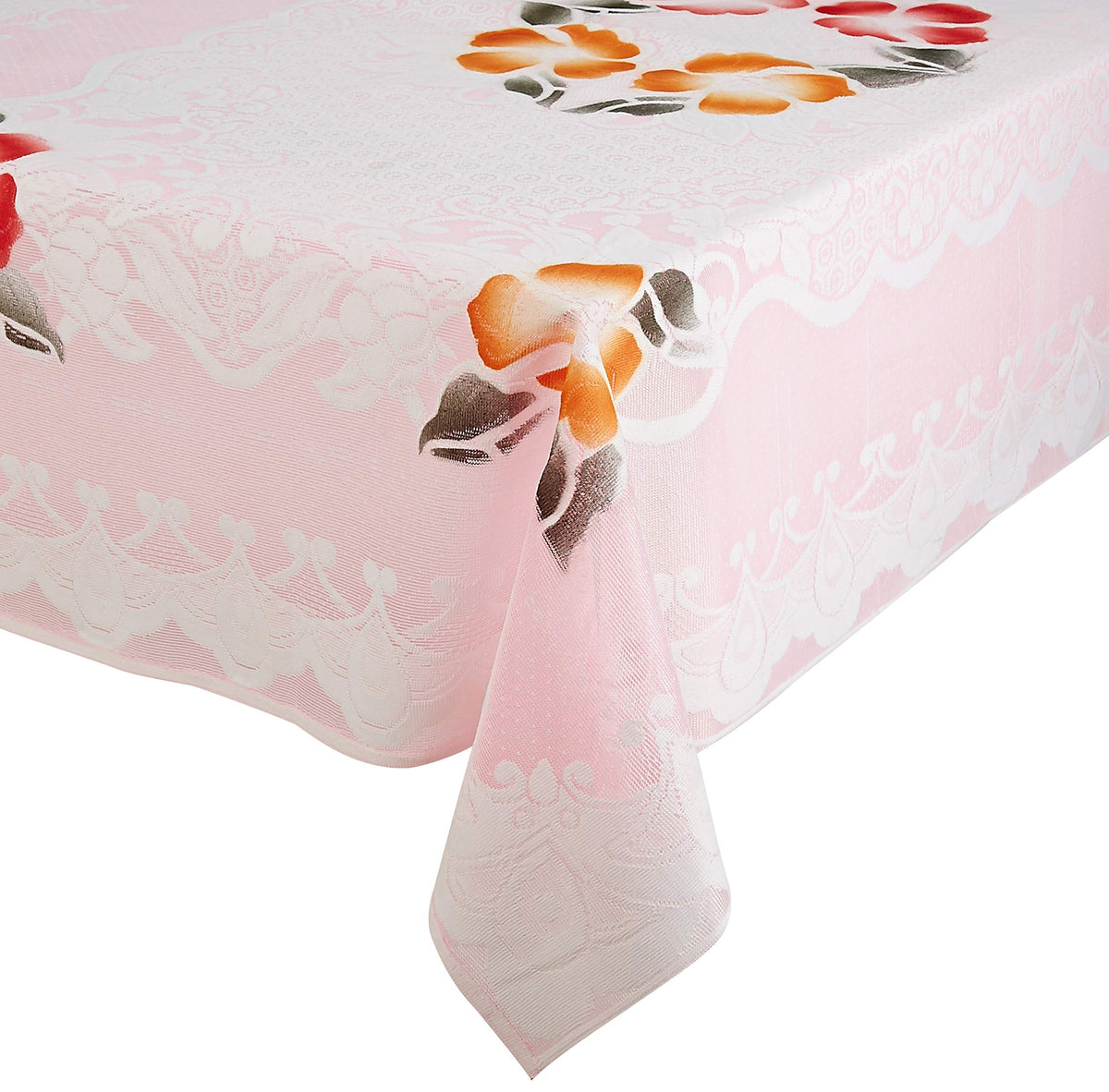 Kuber Industries Cloth Net Center Table Cover|Size 152 x 102 x 1 CM (Pink) Rectangular,Cotton,Standard