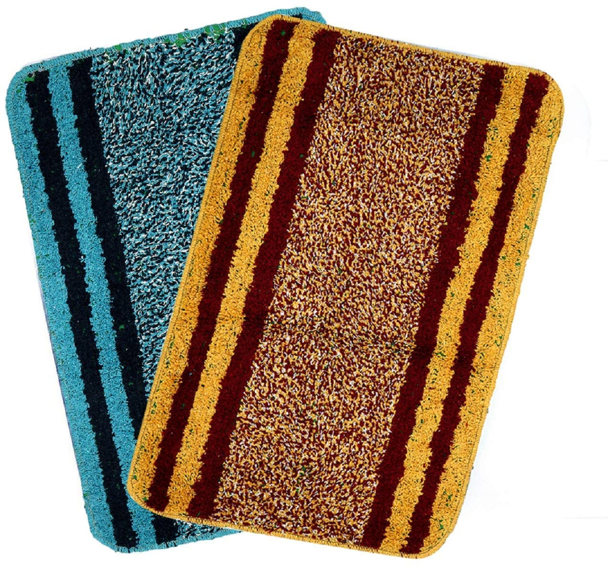 Heart Home CTHH4298 Standard Rectangular Design Soft Cotton Door Mat (Multicolor) 2 Pieces