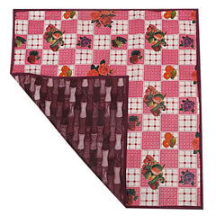 Kuber Industries Floral Design PVC Food Mat -Pink, Reversible - CTKTC021837