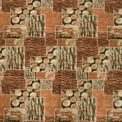 Kuber Industries Wooden Print Reversable PVC Center Table Cover For Home Decorative Luxurious 4 Seater, 60"x36" (Brown) 54KM4268